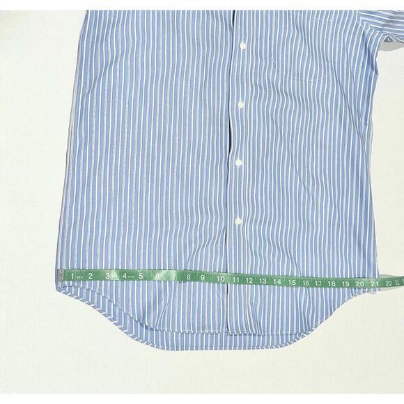 Croft & Barrow Men's Classic Fit Non-Iron Cotton Blue & White Stripes 15 32/33 - Picture 9 of 15
